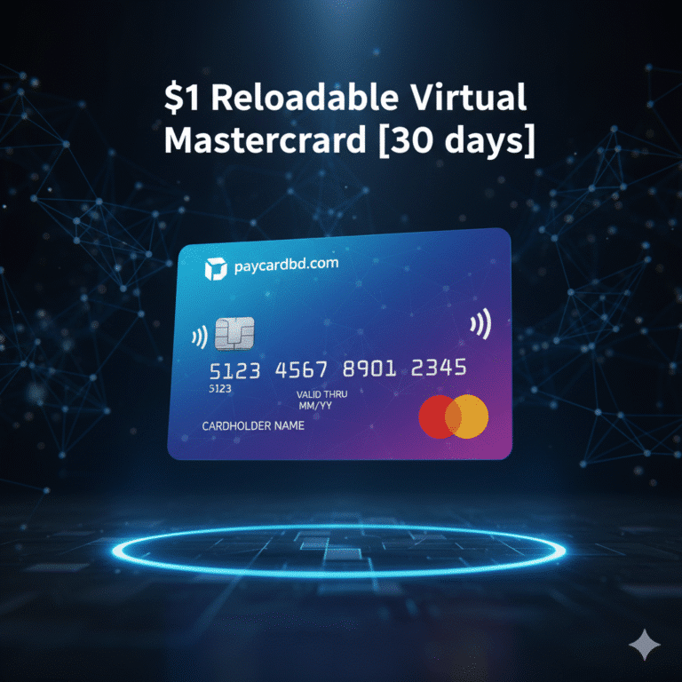 1$ Reloadable Virtual MasterCard [30 Days]- Secure Payments